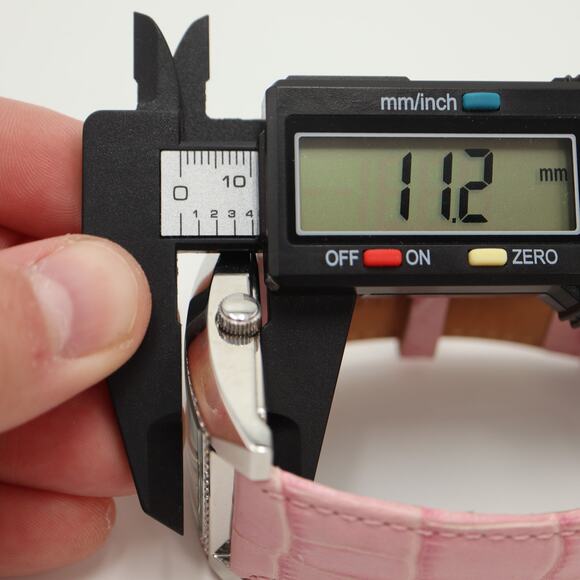 Guess X Elle Silver Tone Square Date Date 28mm Watch Y2K Gem Bezel Pink Leather - Picture 3 of 16